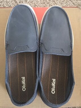 Olukai Men’s Navy Slip-On Loafers